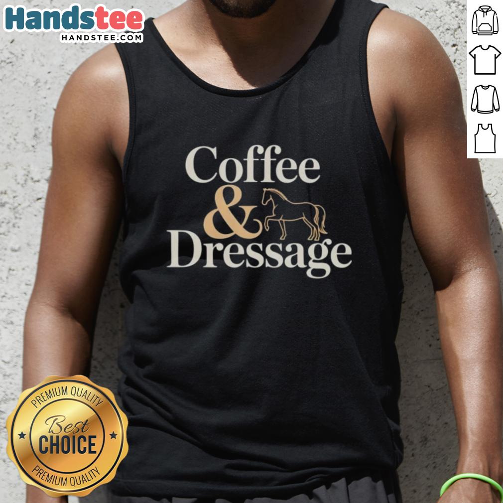 nice-horse-coffee-and-dressage-tank-top Nice horse graphic on a coffee and dressage tank top, perfect for equestrian enthusiasts and casual wear.