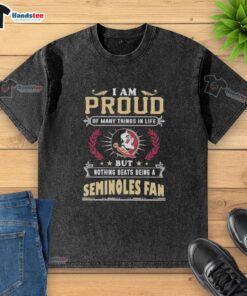 Alt Text: Florida State Seminoles fan proudly wearing a washed t-shirt showcasing their love for the team and school spirit.