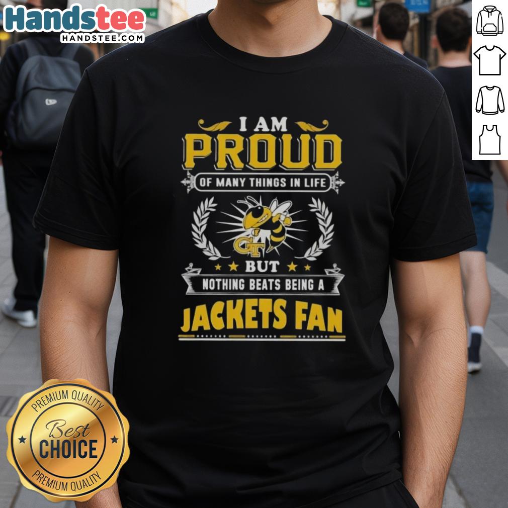 nice-i-am-proud-of-many-things-in-life-but-nothing-beats-being-a-georgia-tech-yellow-jackets-fan-t-shirt Georgia Tech Yellow Jackets fan t-shirt with 'I Am Proud Of Many Things In Life' slogan, showcasing team spirit and pride.