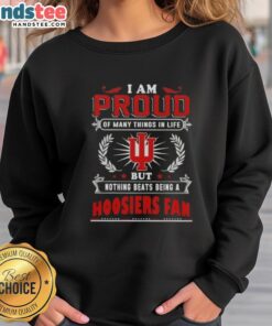 Indiana Hoosiers fan sweatshirt showcasing pride in team spirit and love for sports, perfect for dedicated supporters.