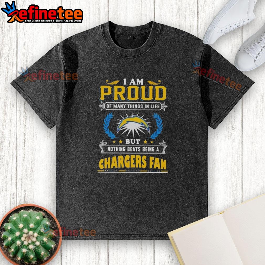 nice-i-am-proud-of-many-things-in-life-but-nothing-beats-being-a-los-angeles-chargers-fan-washed-t-shirt Vintage Los Angeles Chargers fan washed t-shirt, showcasing pride in team spirit and love for football culture.