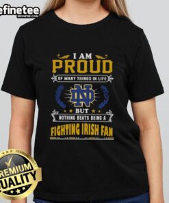 Notre Dame Fighting Irish fan ladies tee showcasing pride in being a supporter, perfect for game day.