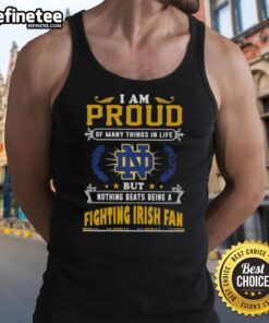 Alt Text: Proud Notre Dame Fighting Irish fan tank top showcasing team spirit and love for the iconic college football team.