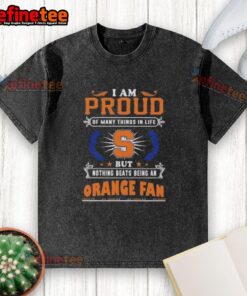 Alt Text: Syracuse Orange fan washed t-shirt with proud slogan celebrating Syracuse sports loyalty and team spirit.