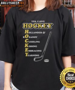Nice I Love Hockey acronym ladies tee featuring a stylish design perfect for hockey fans and casual wear.