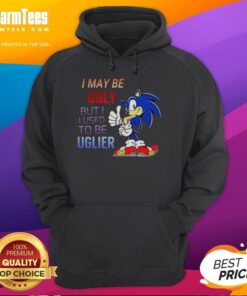 Alt Text: Cartoon hedgehog wearing a hoodie with the phrase Nice, I May Be Ugly But I Used to Be Uglier displayed.