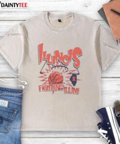 Nice Illinois Fighting Illini basketball slam washed t-shirt featuring vibrant team graphics and a comfortable fit.