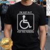 Funny 'Nice Im Just In It For The Parking' T-shirt design, perfect for car enthusiasts and humor lovers.