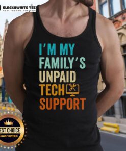 Unpaid tech support tank top featuring 'I'm My Family's IT Engineer' design, perfect for computer nerds and tech lovers.