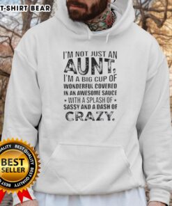Cozy hoodie with the phrase 'I'm Not Just An Aunt, I'm A Big Cup Of Wonderful' showcasing a fun, sassy design.