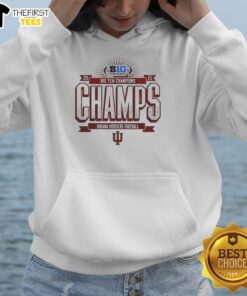 Nice Indiana Hoosiers Football Big Ten Championship 2025 Hoodie featuring team colors and logo in a stylish design.