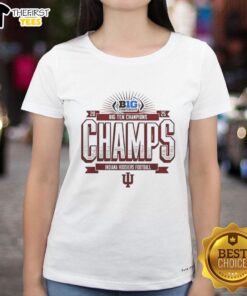 2025 Big Ten Championship Ladies Tee featuring Nice Indiana Hoosiers Football design, perfect for fans and supporters.
