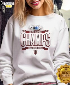 Nice Indiana Hoosiers Football Big Ten Championship 2025 sweatshirt showcasing team pride and style.
