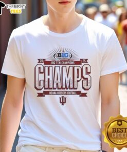 Alt Text: Nice Indiana Hoosiers Football Big Ten Championship 2025 T-Shirt featuring bold team logo and vibrant colors.