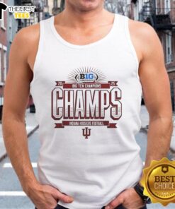 Alt Text: 2025 Big Ten Championship tank top featuring Nice Indiana Hoosiers football design, perfect for game day.