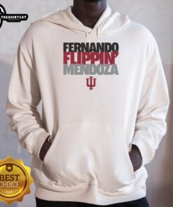 Nice Indiana Hoosiers Football Fernando Flippin Mendoza Player of the Year hoodie featuring team colors and logo.