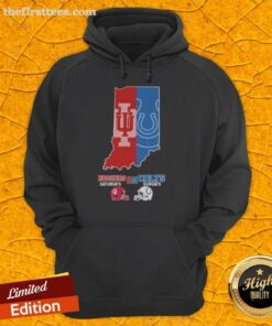 Cozy hoodie featuring 'Nice Indiana Hoosiers on Saturdays and Indianapolis Colts on Sundays' design, perfect for fans.