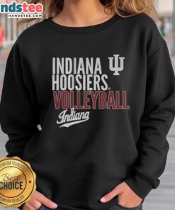 Nice Indiana Huskers Volleyball NCAA text logo overlay sweatshirt showcasing team pride and style.