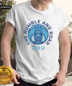 Nice Indiana State Sycamores Basketball T-shirt featuring 'The Rumble and Roar' design in Terre Haute colors.