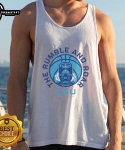 Alt Text: Nice Indiana State Sycamores basketball tank top featuring 'The Rumble and Roar' design in Terre Haute colors.