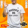 Alt Text: Jack Hughes New Jersey Devils T-Shirt featuring name and number 86, perfect for ice hockey fans.