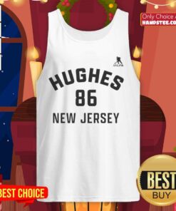 Jack Hughes New Jersey Devils ice hockey tank top featuring name and number 86, perfect for fans.