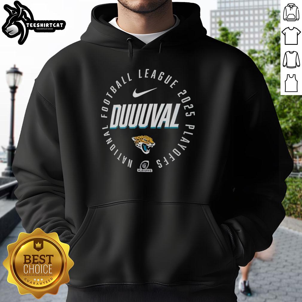 nice-jacksonville-jaguars-2025-playoff-participant-highlight-receiver-hoodie Alt Text: Jacksonville Jaguars 2025 Playoff Participant hoodie featuring a highlight receiver design, perfect for fans.