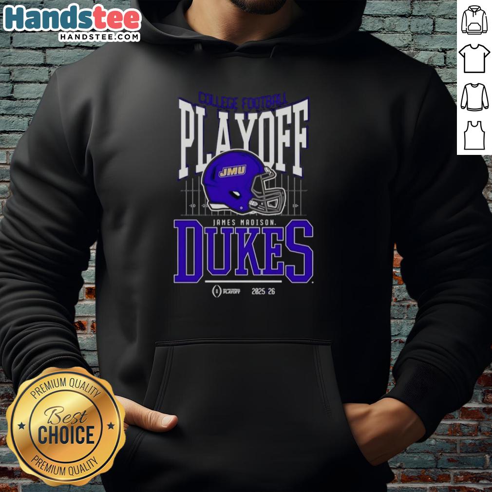 nice-james-madison-dukes-2025-2026-college-football-playoff-bound-helmet-hoodie James Madison Dukes 2025-2026 College Football Playoff Bound helmet hoodie featuring team colors and logo.