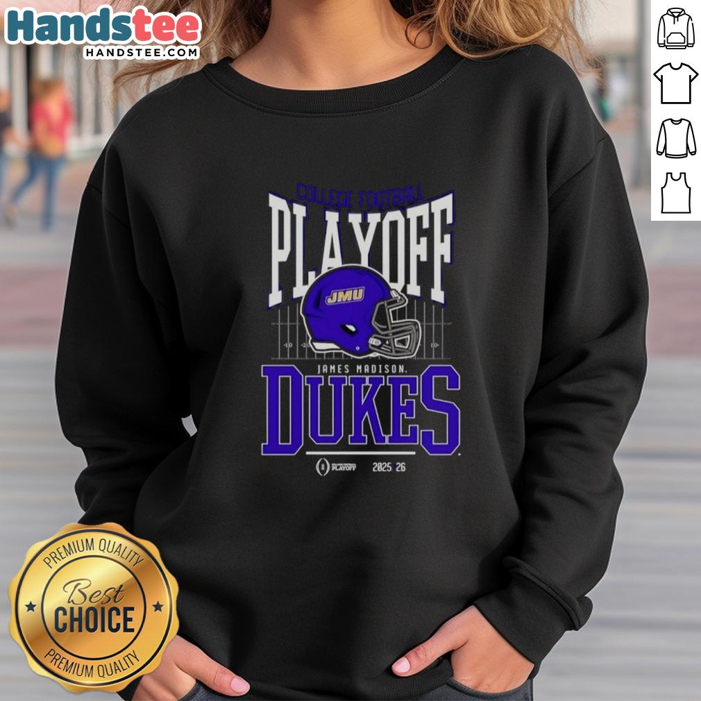 nice-james-madison-dukes-2025-2026-college-football-playoff-bound-helmet-sweatshirt Alt Text: Nice James Madison Dukes 2025-2026 College Football Playoff Bound helmet sweatshirt in navy blue, showcasing team pride.