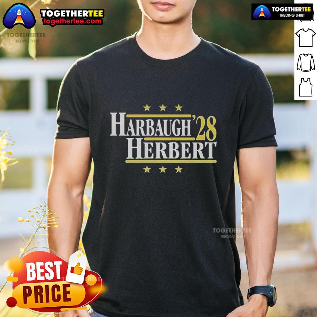 Nice Jim Harbaugh Vs Justin Herbert Los Angeles Chargers 2028 T Shirt Jim Harbaugh vs Justin Herbert 2028 T-Shirt featuring bold graphics for Los Angeles Chargers fans.
