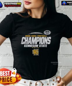 Nice Kennesaw State Owls C-USA Champs 2025 football locker room ladies' tee showcasing team pride and spirit.