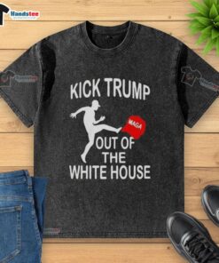 Nice kick with a Trump MAGA red hat and a washed-out White House t-shirt, showcasing political fashion.