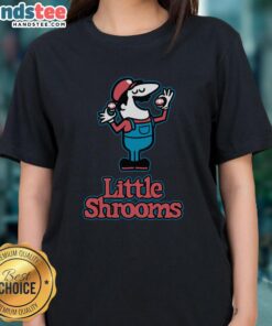 Nice Little Mushrooms Game Food Ladies Tee featuring colorful mushroom graphics and a stylish design for gamers.