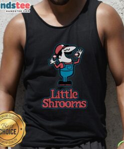 Alt Text: Cute 'Nice Little Mushrooms' game food tank top featuring colorful mushroom graphics on a stylish design.