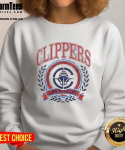 Alt Text: Los Angeles Clippers sweatshirt featuring the NBA crest, perfect for fans of the National Basketball Association.