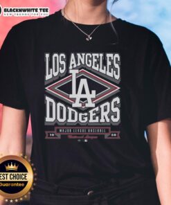 Ladies tee featuring a stylish Los Angeles Dodgers heater design, perfect for fans and casual wear.