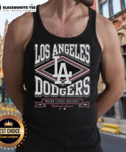 Alt Text: Stylish Los Angeles Dodgers heater tank top featuring vibrant team colors and logo, perfect for game day attire.