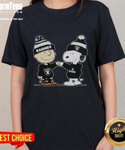Nice Los Angeles Raiders Snoopy and Charlie Brown Best Friends Ladies Tee featuring playful graphics for NFL fans.