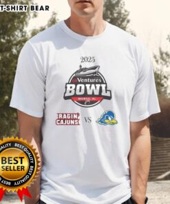 2025 Ventures Bowl T-Shirt featuring Nice Louisiana Ragin' Cajuns vs Delaware Blue Hens design for fans.