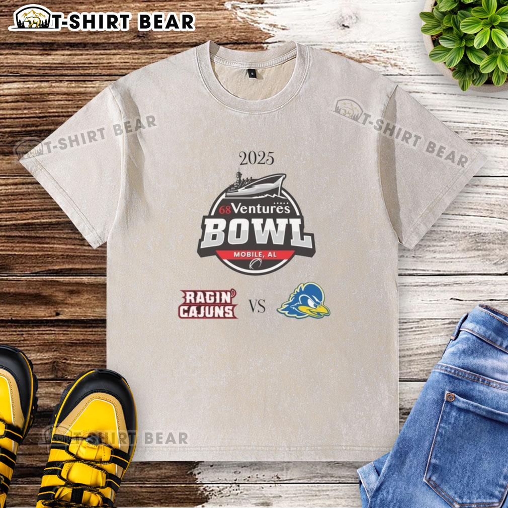 Nice Louisiana Ragin' Cajuns Vs Delaware Blue Hens 2025 68 Ventures Bowl Washed T-Shirt Nice Louisiana Ragin' Cajuns vs Delaware Blue Hens 2025 Ventures Bowl washed t-shirt in vibrant colors.