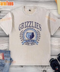 Men's Nice Memphis Grizzlies National Basketball Association Crest Washed T-Shirt in navy blue, featuring team's logo.