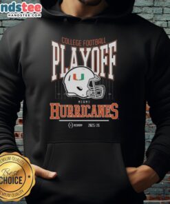 Alt Text: Stylish 'Nice Miami Hurricanes College Football Playoff 2025-26 Hoodie' featuring team colors and logo. Perfect for fans!