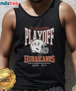 Stylish Miami Hurricanes tank top for the 2025-26 College Football Playoff, perfect for fans and game day wear.
