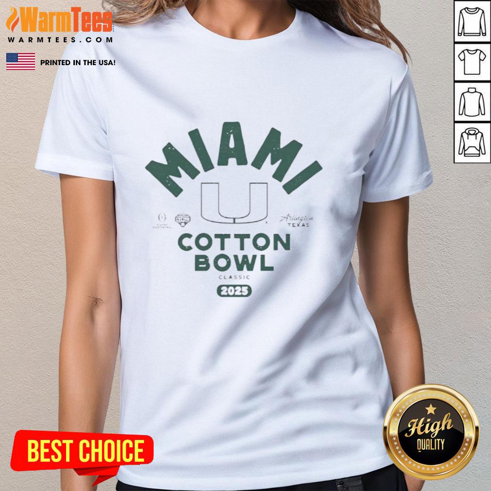 nice-miami-hurricanes-football-2025-allstate-sugar-bowl-cfp-arlington-texas-ladies-tee Miami Hurricanes Football Ladies Tee for 2025 Allstate Sugar Bowl in Arlington, Texas, showcasing team spirit and style.