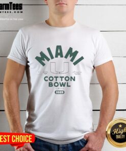 Alt Text: Nice Miami Hurricanes Football 2025 Allstate Sugar Bowl T-Shirt featuring bold team logo, perfect for fans in Arlington, Texas.