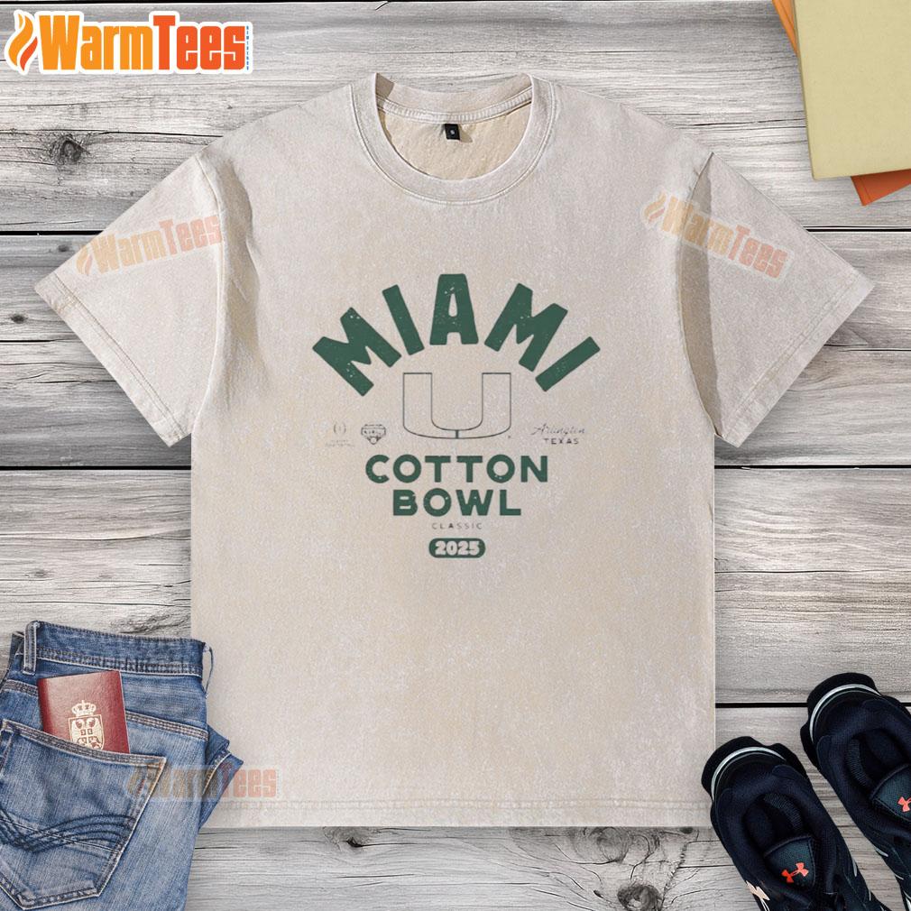 nice-miami-hurricanes-football-2025-allstate-sugar-bowl-cfp-arlington-texas-washed-t-shirt Alt Text: Nice Miami Hurricanes Football 2025 Allstate Sugar Bowl CFP Arlington Texas washed t-shirt design and details.