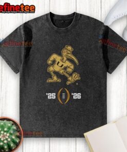 Alt Text: Miami Hurricanes NCAA College Football Playoff 2025-2026 washed t-shirt featuring Sebastian the Ibis mascot.