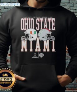 Stylish hoodie featuring Miami Hurricanes vs Ohio State Buckeyes playoff quarterfinal 2026 design, perfect for fans.