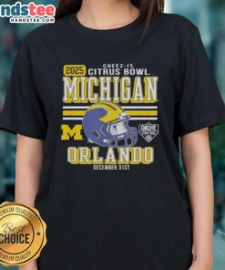 2025 Citrus Bowl ladies tee featuring Nice Michigan Wolverines design, perfect for fans in Orlando.