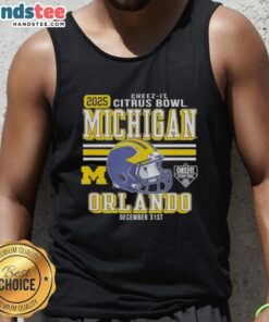 2025 Citrus Bowl tank top featuring Nice Michigan Wolverines design, perfect for fans in Orlando.
